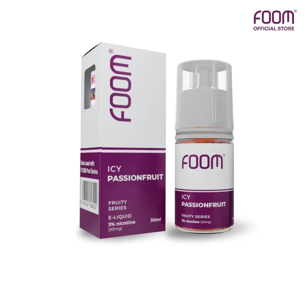 FOOM Icy Passionfruit menjadi liquid foom dingin rekomendasi dari vaporista