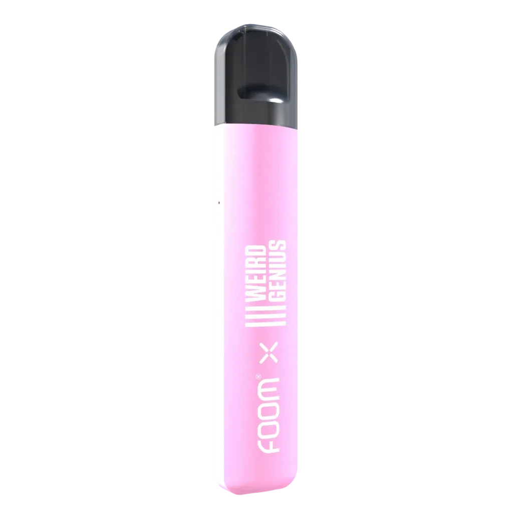foom pod x weird genius dengan warna soft pink