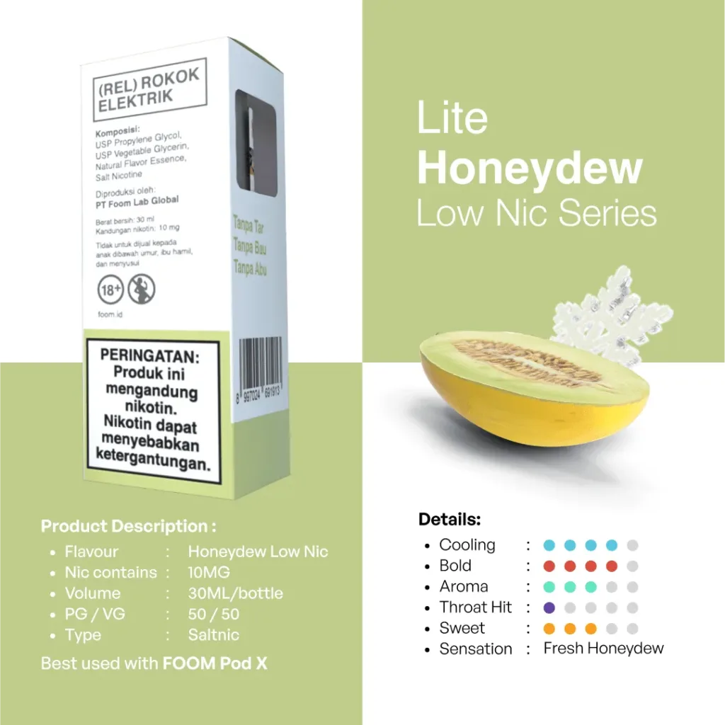 Rekomendasi liquid honeydew lite honeydew low nic series