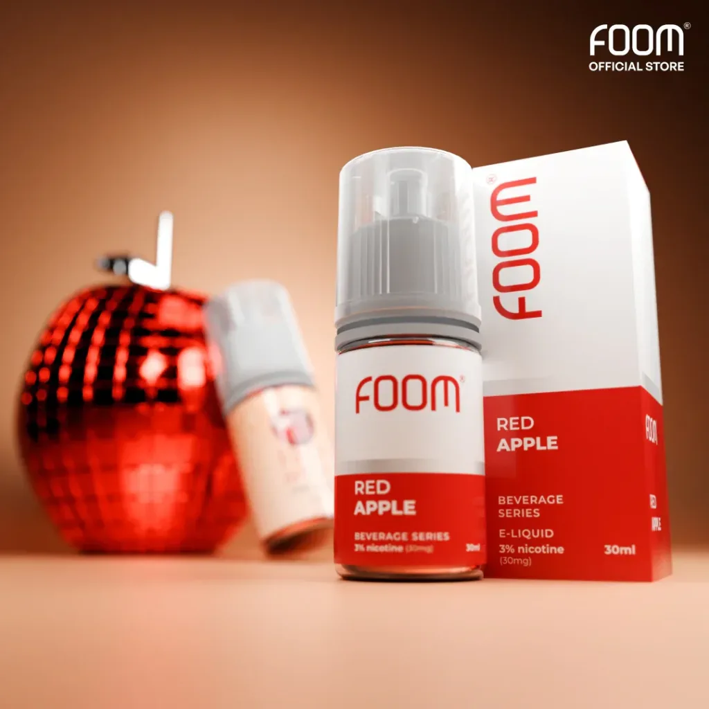 Liquid FOOM Red Apple Rekomendasi Salt Nic Fruity