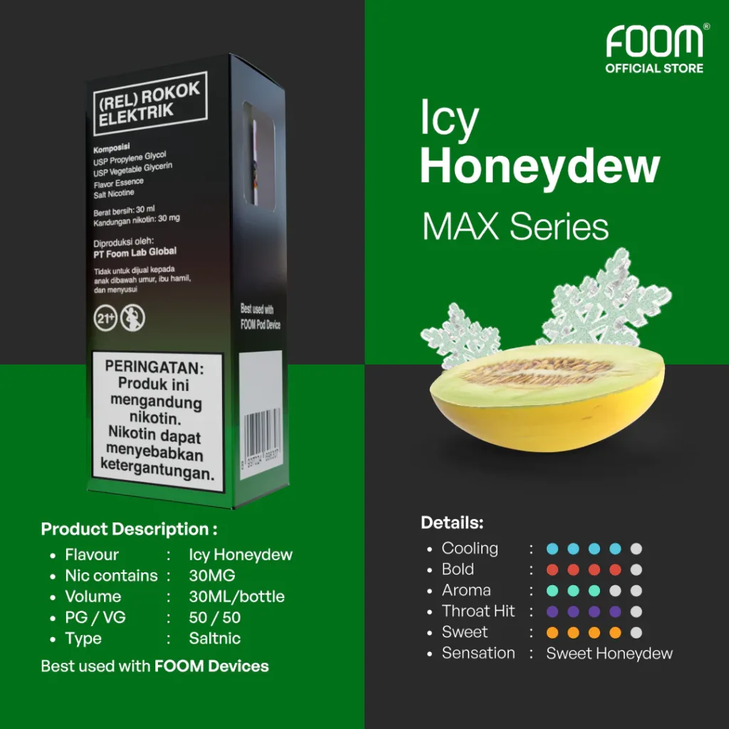 Rekomendasi liquid rasa honeydew liquid Icy honeydew max series