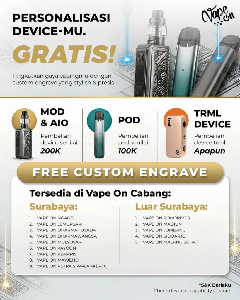 fasilitas free custom engrave di toko vape on