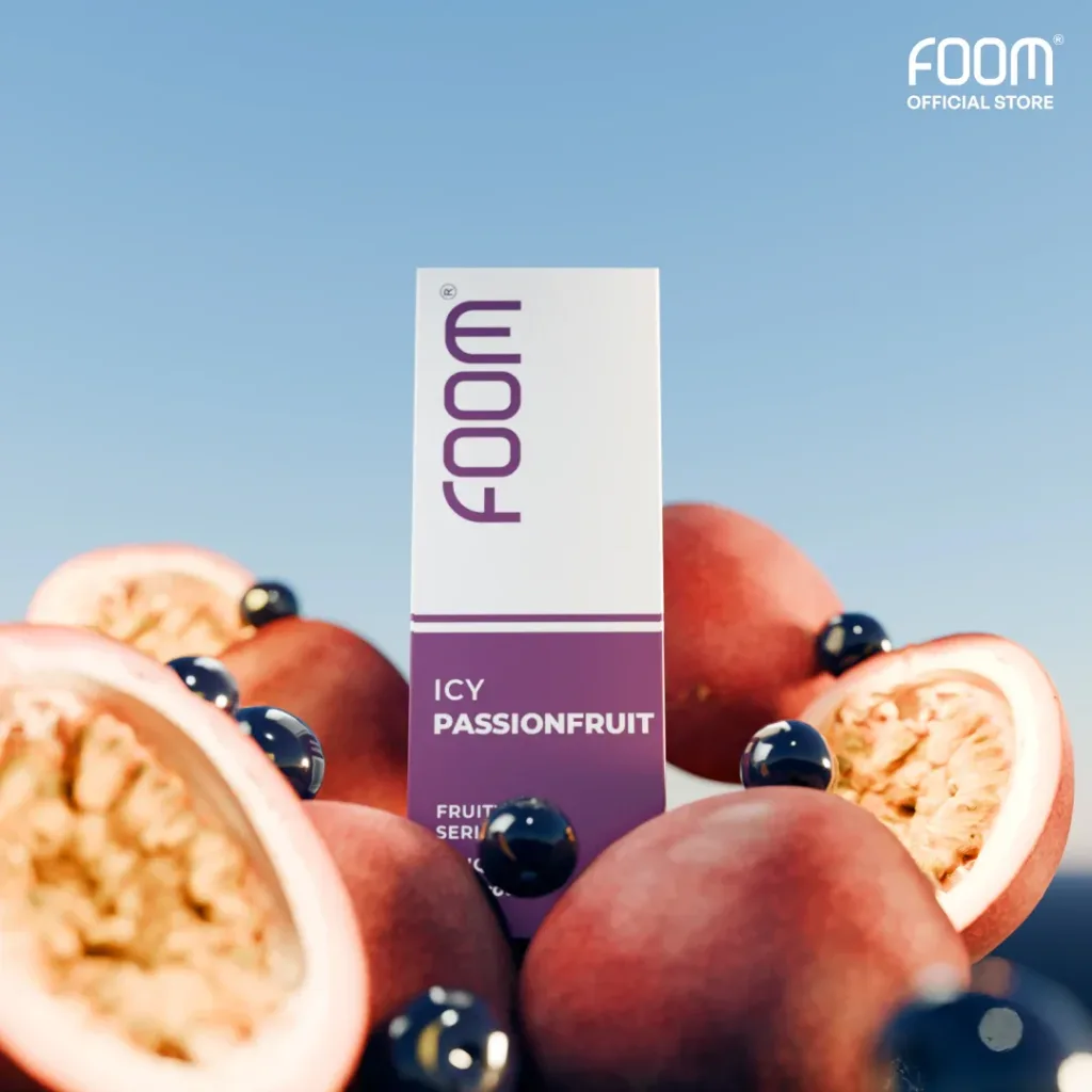 liquid foom icy passionfruit rekomendasi salt nic fruity