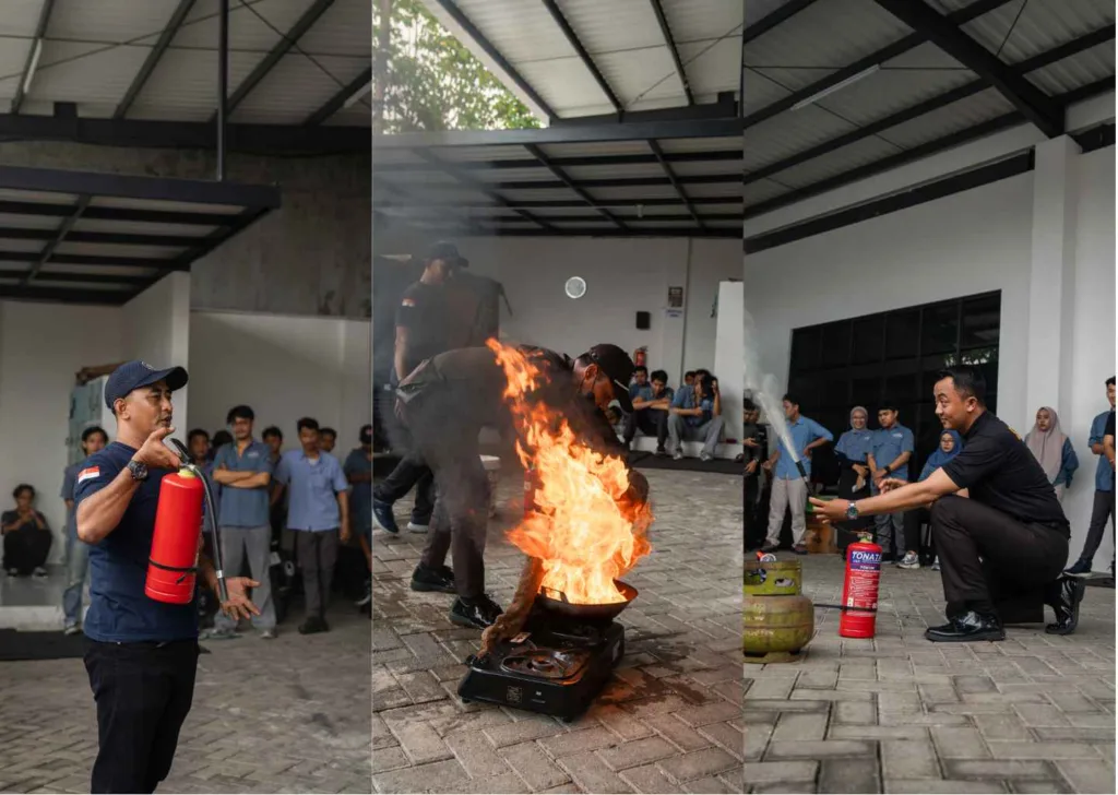 pelatihan apar bersama pemdam kebakaran di perusahaan vape on indonesia surabaya